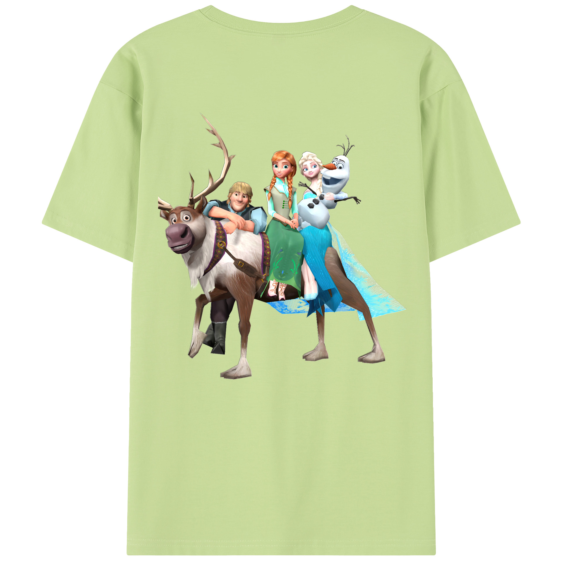 （画像用） アナと雪の女王 アンナ エルサ Frozen Anna Elsa 綿100％半袖Tシャツ（背面プリント）